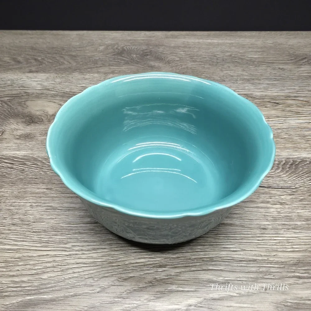 Pioneer Woman Lace Cowgirl Stoneware - Teal -‎ Replacement Bowl